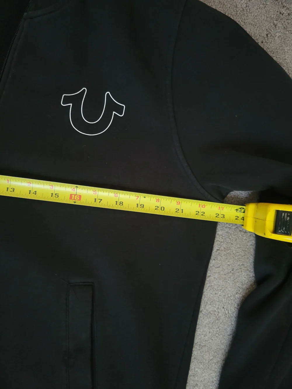 True Religion Black Full-Zip Track Jacket with Logo Tape
